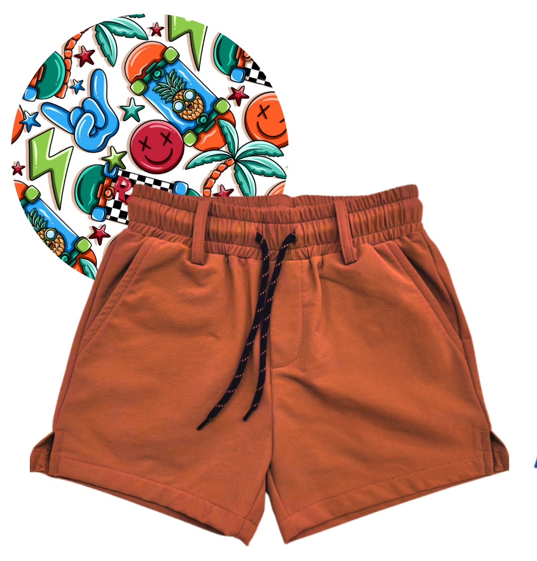 Orange + Neon Summer Hybrid Shorts