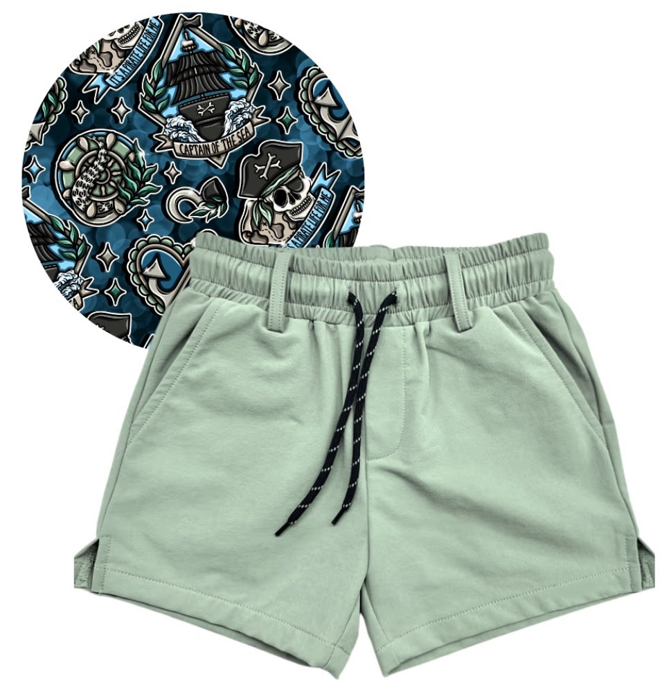 Sage + Pirate Ink Hybrid Shorts