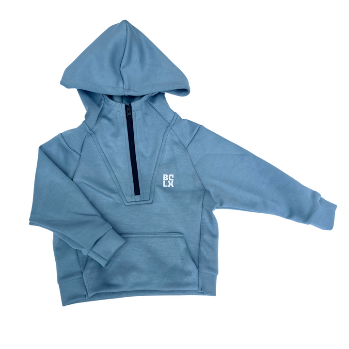 LUXE Half-Zip Sweatshirt (Baby Blue)