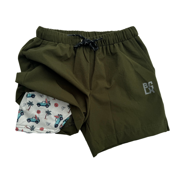 Olive + Summertime Vibes Hybrid Shorts