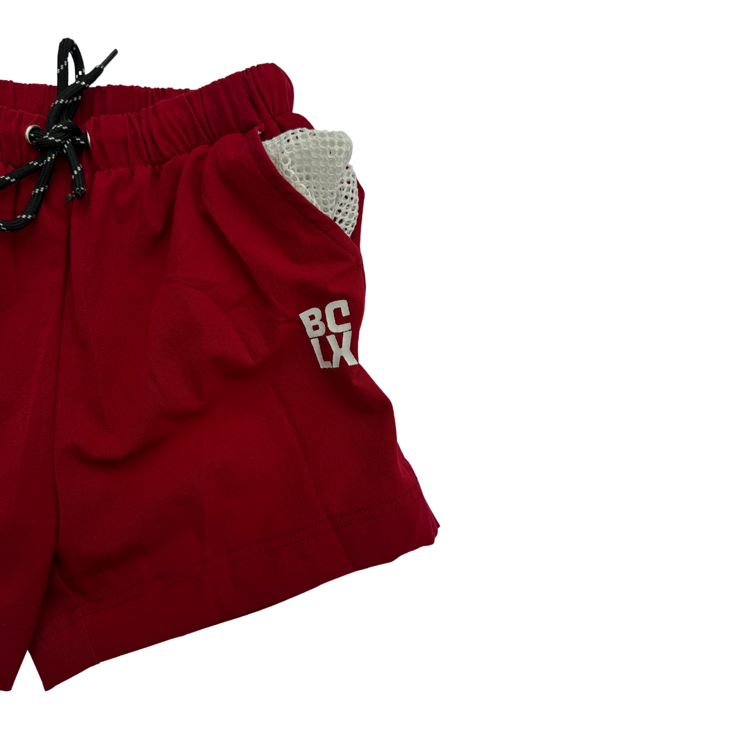 Red + Checks Hybrid Shorts
