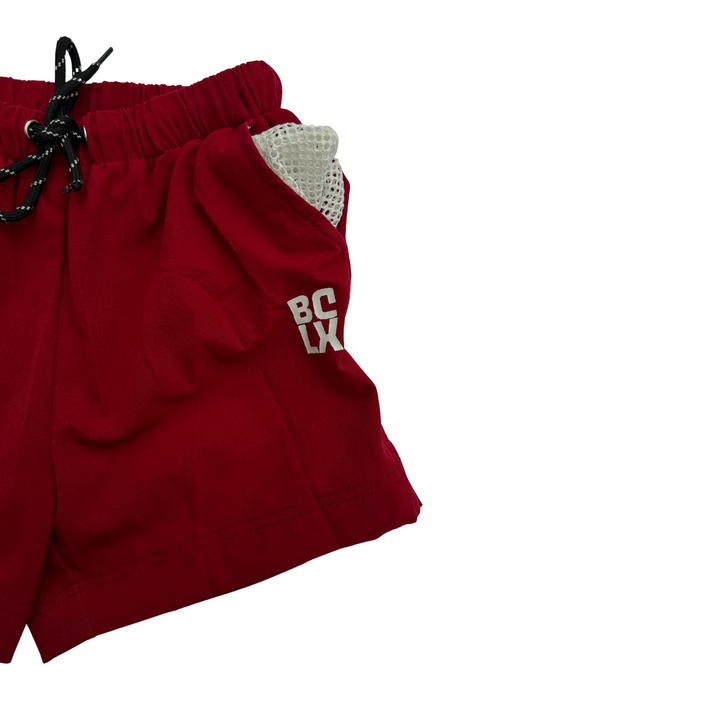 Red + Checks Hybrid Shorts