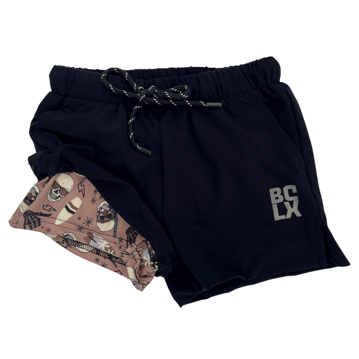 Black + Skulls Hybrid Shorts