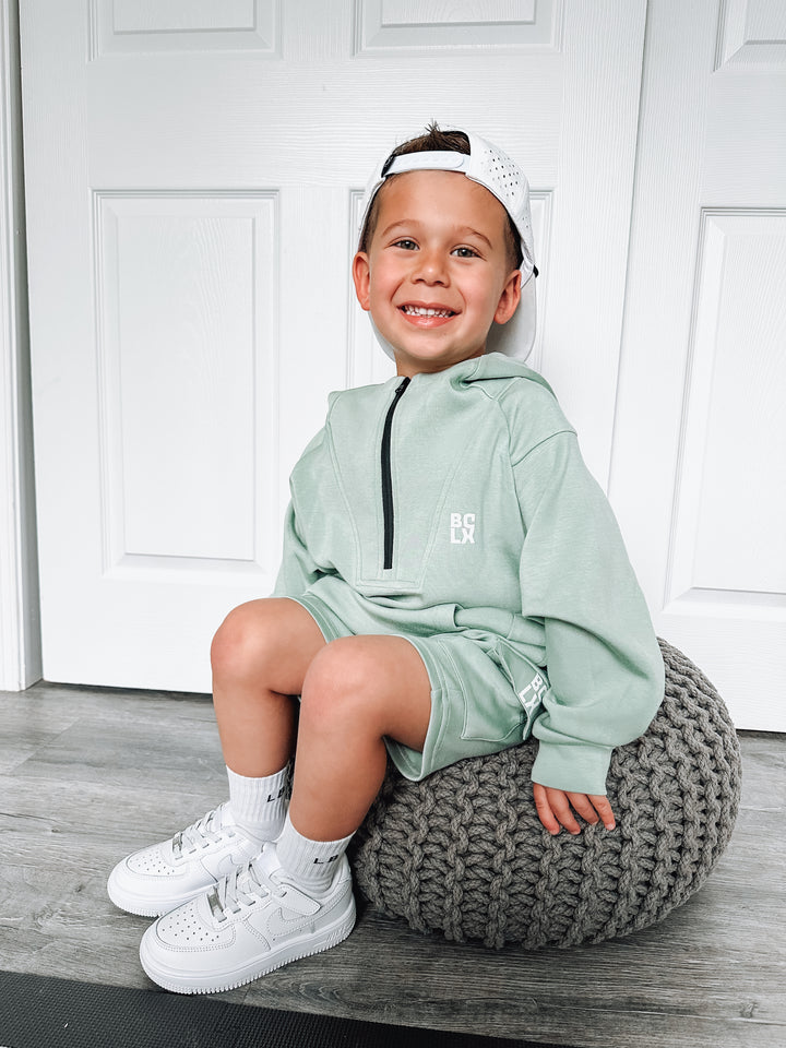 LUXE Half-Zip Sweatshirt (Sage)