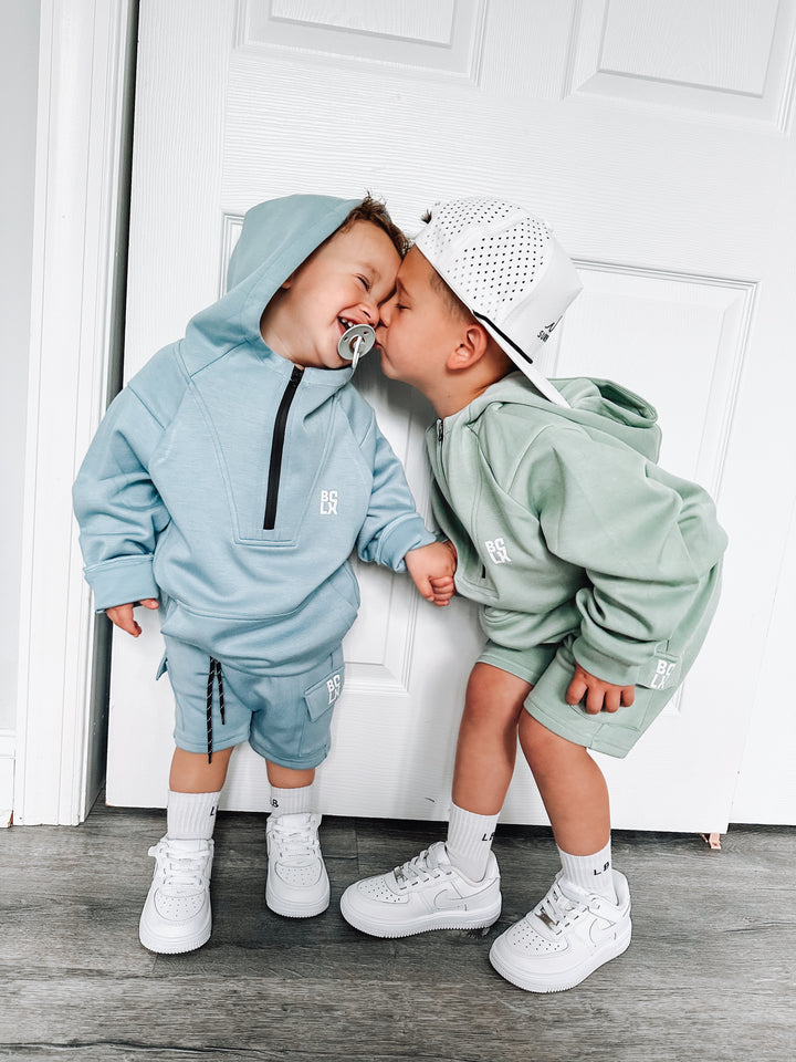 LUXE Half-Zip Sweatshirt (Baby Blue)