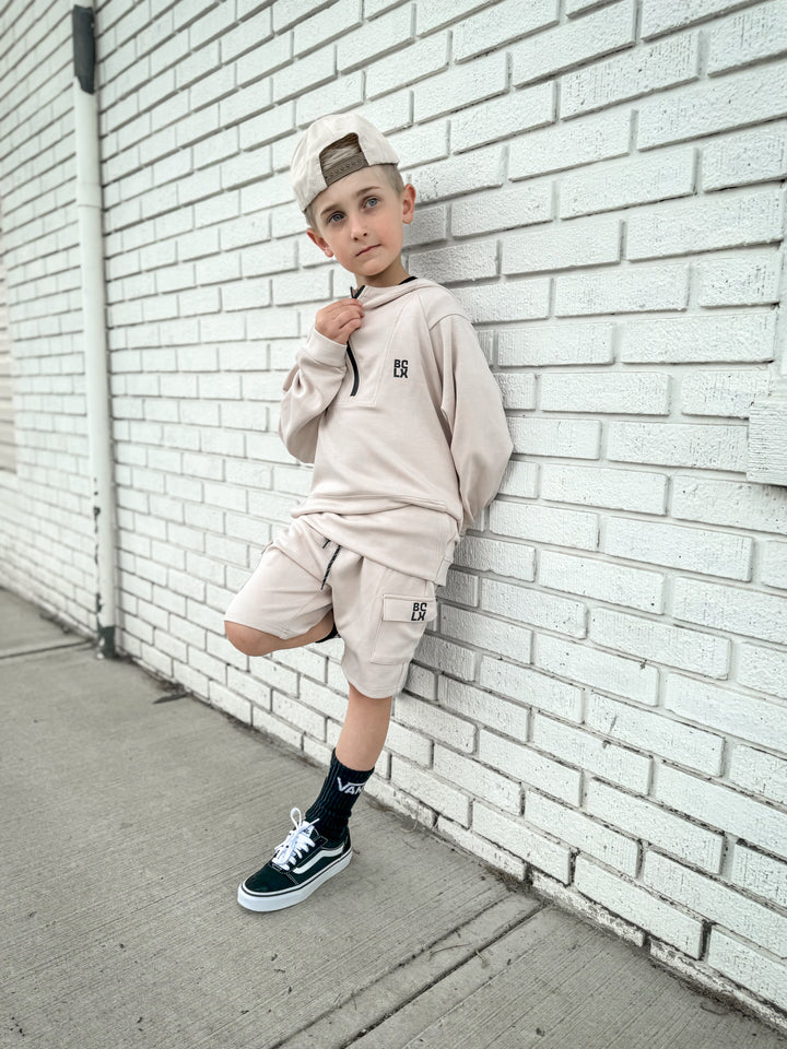 LUXE Half-Zip Sweatshirt (Taupe)